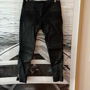R13 jeans with leather on the bottom
